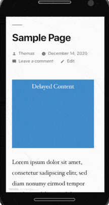 An image loading without reserved dimensions, pushing content below it downward